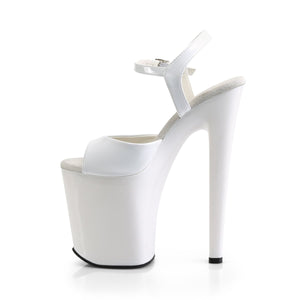 XTREME-809 8" Heel White Patent Pole Dancing Platforms Shoes