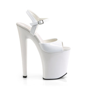 XTREME-809 8" Heel White Patent Pole Dancing Platforms Shoes