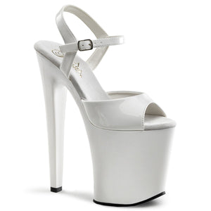 XTREME-809 8" Heel White Patent Pole Dancing Platforms Shoes