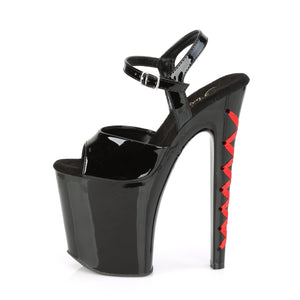 XTREME-809CLH 8 Inch Black Patent Pole Dancer Platforms Shoe