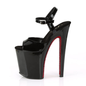 XTREME-809CRS 8" Heel Black & Red Pole Dance Platforms Shoes