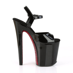 XTREME-809CRS 8" Heel Black & Red Pole Dance Platforms Shoes