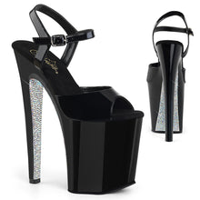 Load image into Gallery viewer, XTREME-809CRS 8 Inch Heel BlackSilver Strippers Shoes