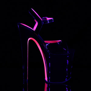 XTREME-809TT 8" Heel Black Pole Dancing Platforms Shoes