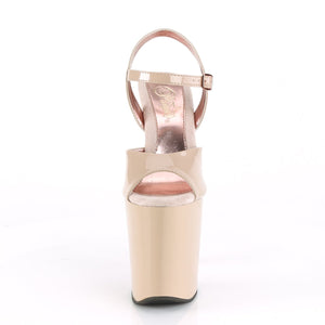 XTREME-809TT 8" Heel Nude Rose Gold Pole Dancer Fetish Shoes