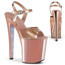 Load image into Gallery viewer, XTREME-809TTG 8&quot; Heel Rose Gold Metallic Strippers Shoes