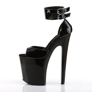 XTREME-875 8" Heel Black Patent Pole Dancing Platforms Shoes