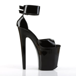 XTREME-875 8" Heel Black Patent Pole Dancing Platforms Shoes