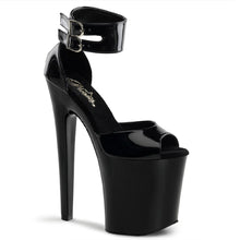 Load image into Gallery viewer, XTREME-875 8&quot; Heel Black Patent Pole Dancing Platforms Shoes