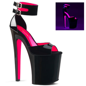 XTREME-875TT 8" Heel Black Pole Dancing Platforms Shoes